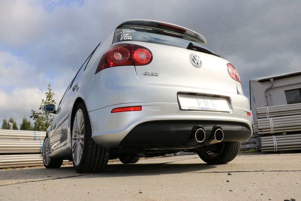 VW Golf V R32 Endschalldämpfer Ausgang mittig 2x100 Typ 16