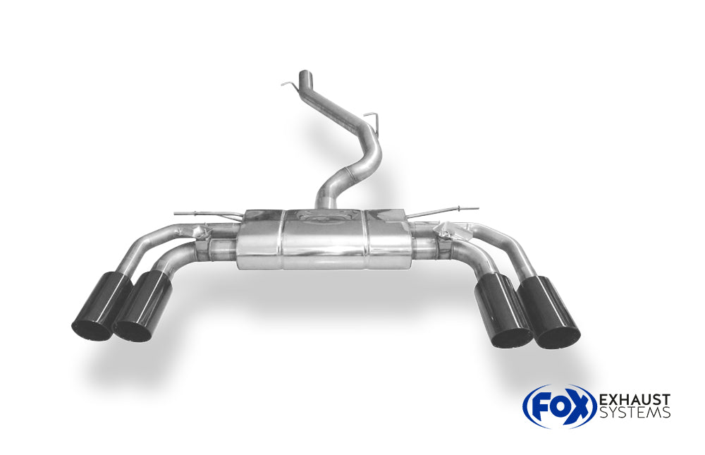 Audi S3 GY Limousine Halbanlage ab OPF mit Abgasklappen 2x100 Typ 25 Endrohre schwarz